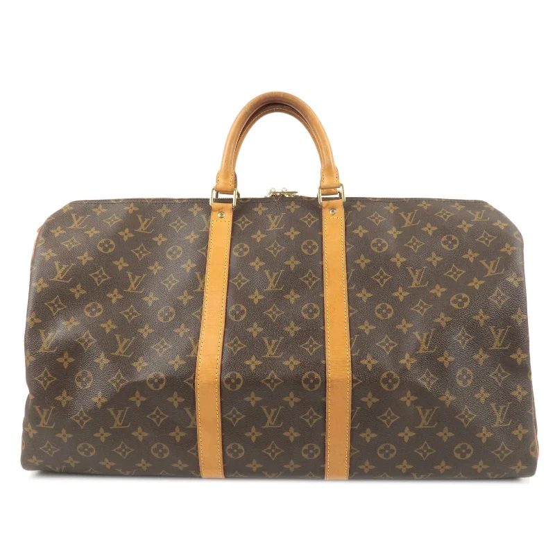 Louis Vuitton bags with a front - zip pocket for small items like keysLouis Vuitton Monogram Keep All 55 Boston Bag M41424