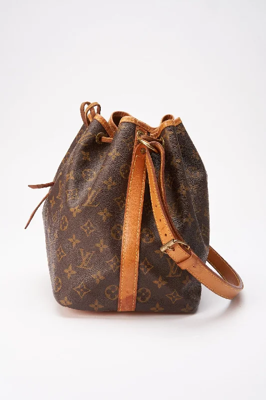 Louis Vuitton Alma bags with a monogram - embossed leather surfaceLouis Vuitton Petit Noé Bag in Monogram Canvas