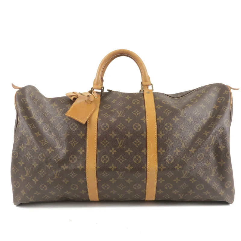 Louis Vuitton crossbody bags with a printed floral pattern for femininityLouis Vuitton Monogram Keep All 60 Boston Bag Brown M41422