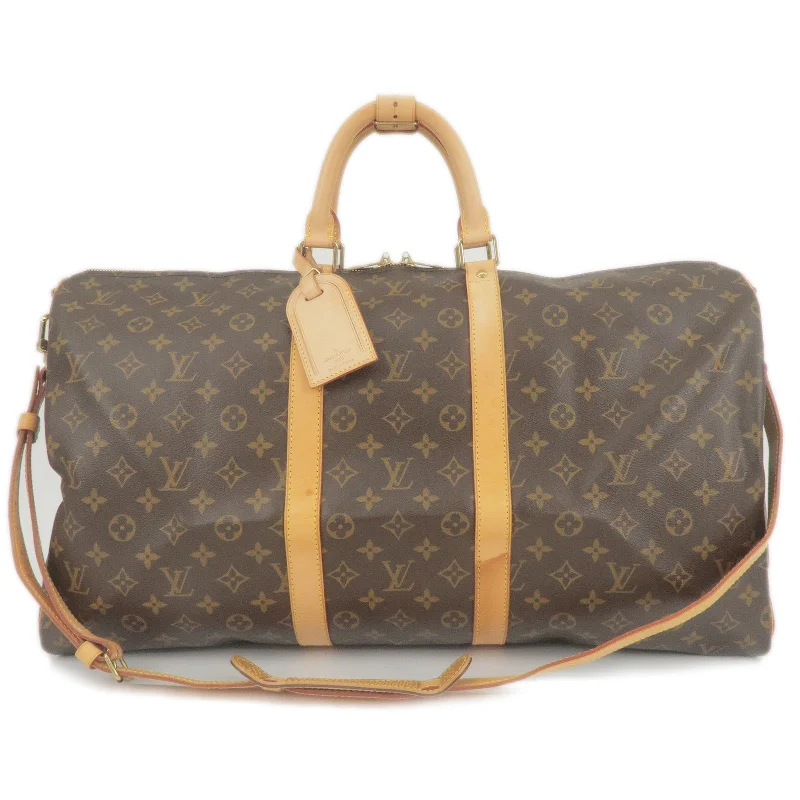 Louis Vuitton backpacks with a hidden back pocket for securityLouis Vuitton Monogram Keep All Bandouliere 55 Bag M41414