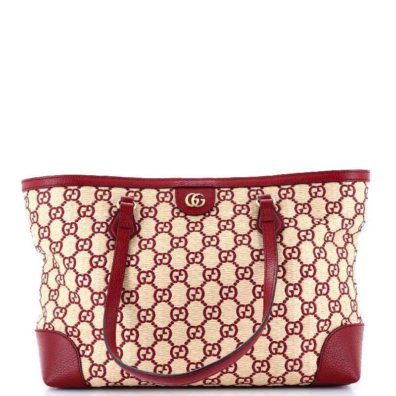 Ophidia Shopping Tote GG Raffia Medium