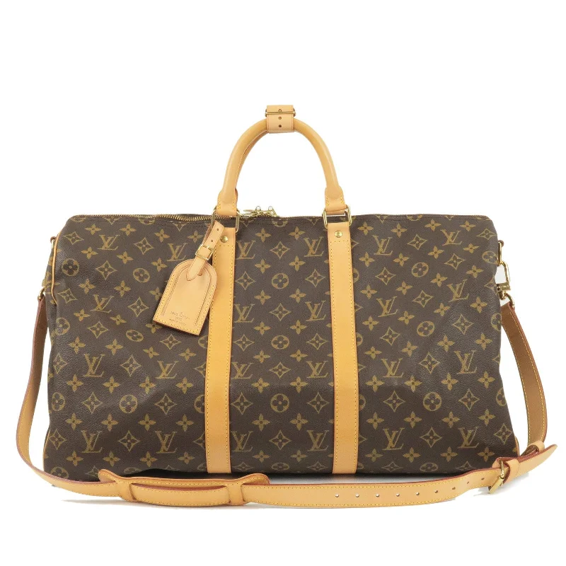 Ladies Louis Vuitton shoulder bags with a magnetic - closure flap for easeLouis Vuitton Monogram Keep All Bandouliere 50 Bag N41416