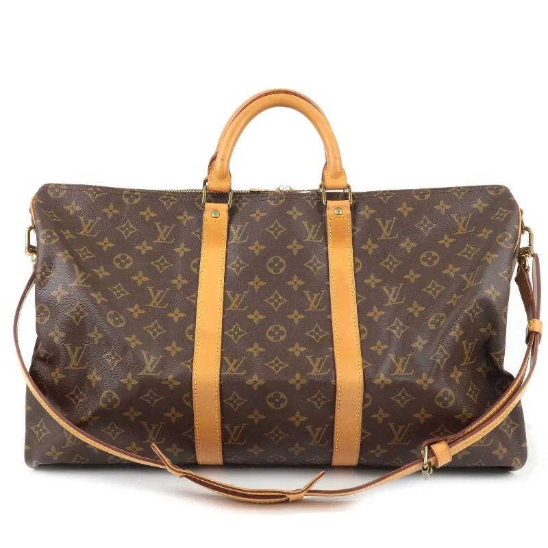 Louis Vuitton Alma bags with a monogram - embossed leather surfaceLouis Vuitton Monogram Keep All Bandouliere 50 Bag M41416