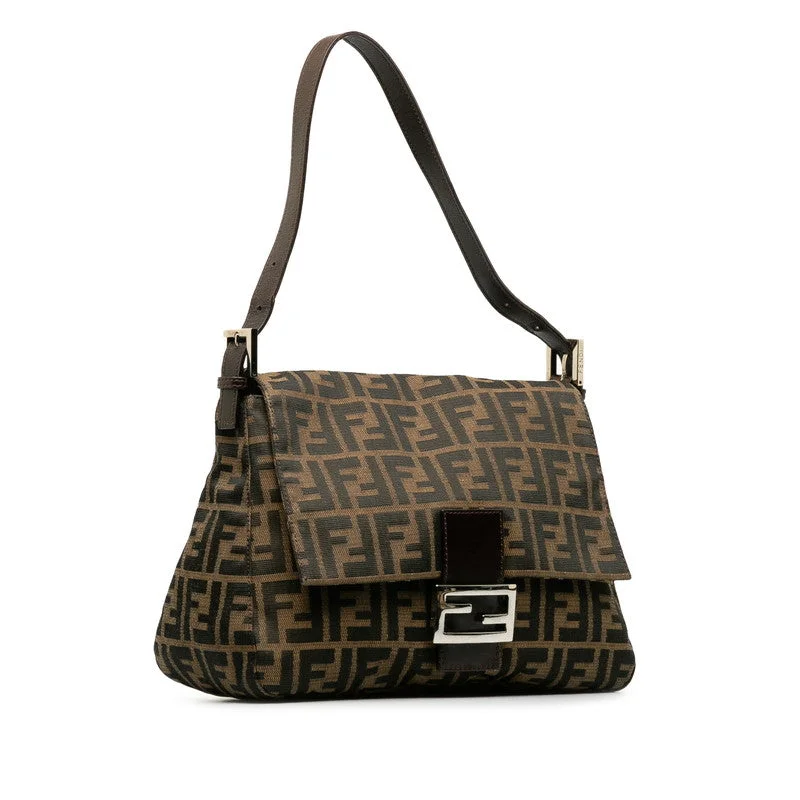 Fendi By The Way bags with a 3D - printed FF logo for a modern and textured lookFendi Zucca Mamma Bucket Shoulder Bag 26325 Brown Women's