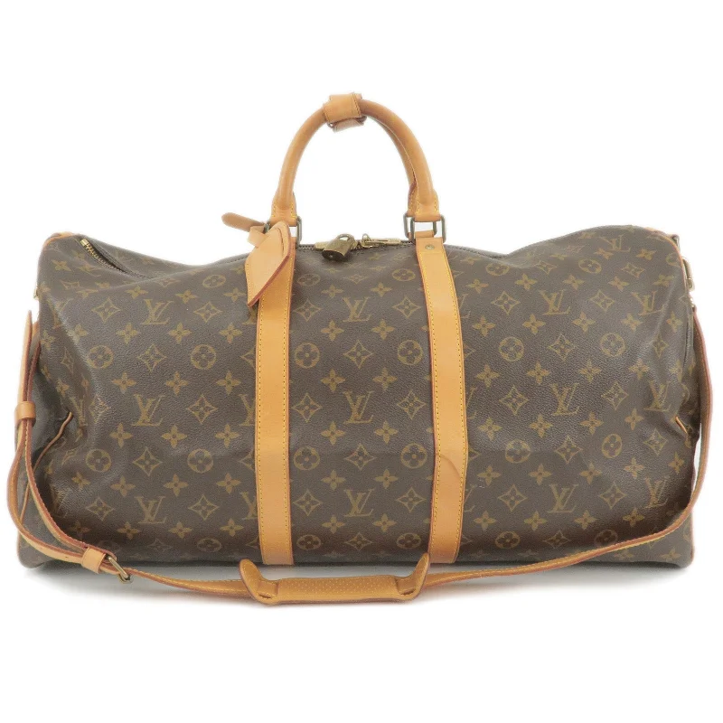 Ladies Louis Vuitton shoulder bags with a wide - width strap for comfortLouis Vuitton Monogram Keep All Bandouliere 55 Bag M41414