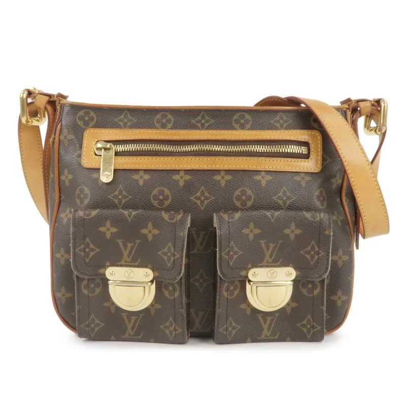 Louis Vuitton crossbody bags with a printed floral pattern for femininityLouis Vuitton Monogram Hudson GM Shoulder Bag Brown M40045