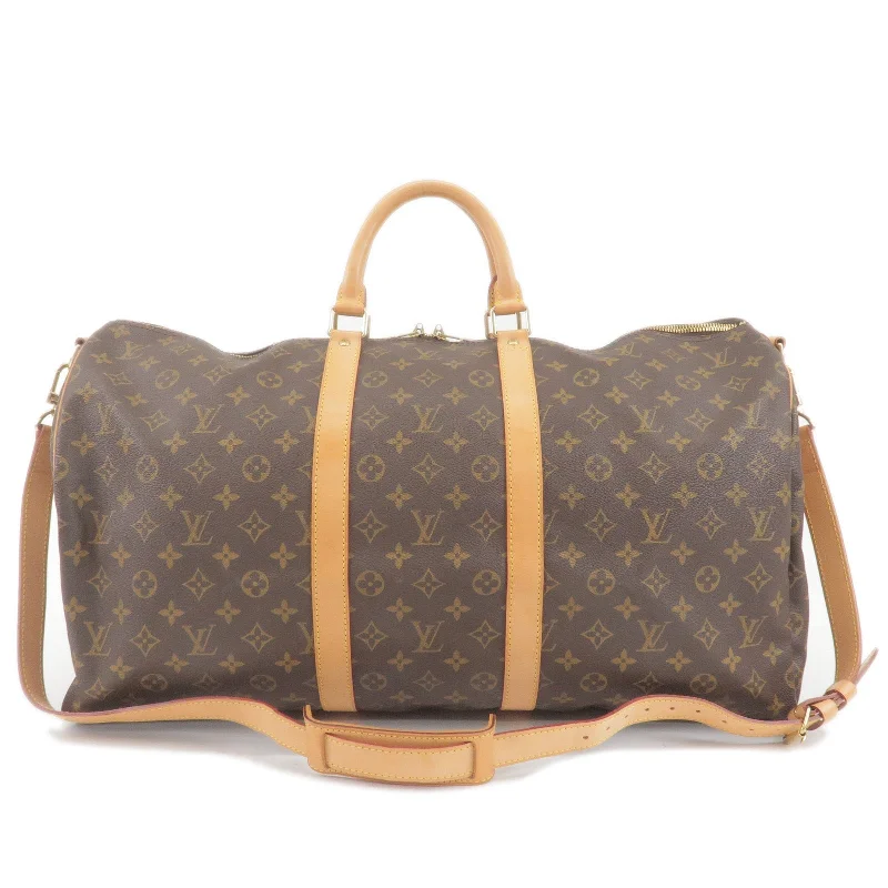 Ladies Louis Vuitton shoulder bags with a single - handle silhouetteLouis Vuitton Monogram Keep All 55 Bandouliere Boston Bag M41414