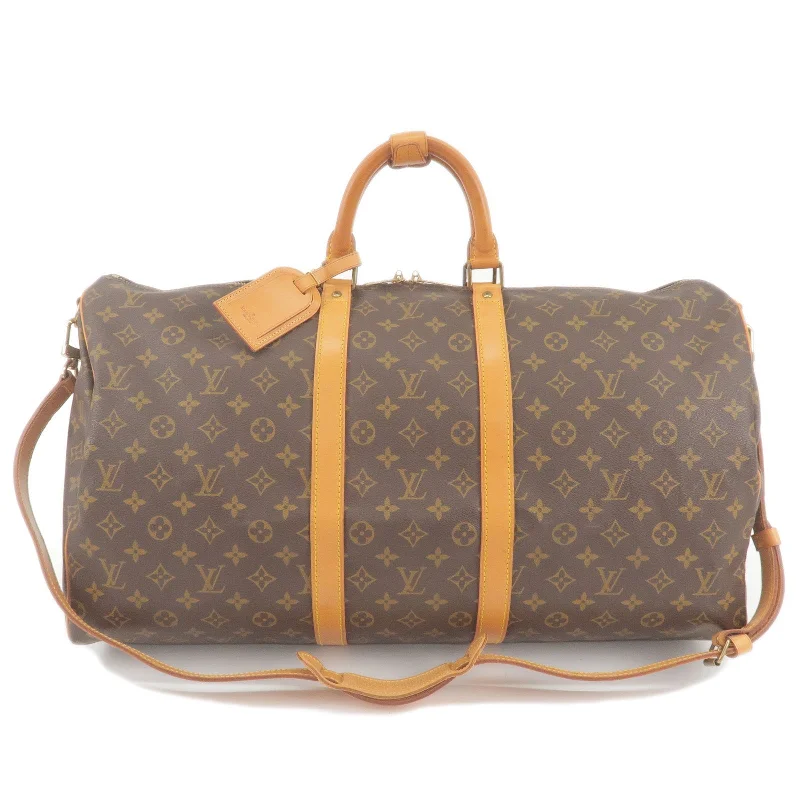 Ladies Louis Vuitton Petite Malle bags with a star - shaped charm for cutenessLouis Vuitton Monogram Keep All Bandouliere 55 Boston Bag M41414