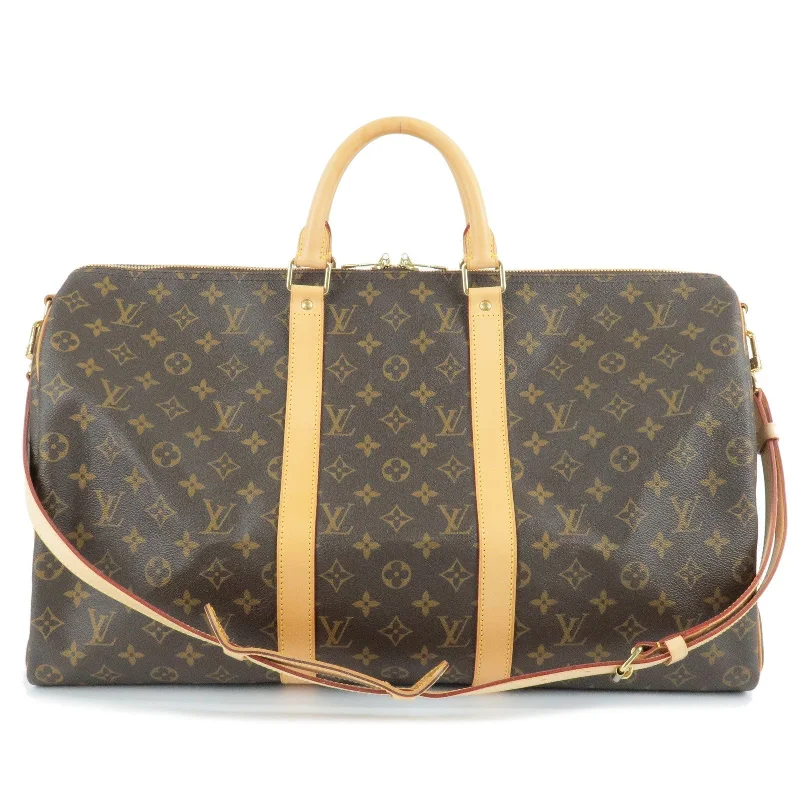 Louis Vuitton handbags with a patent - leather finish for a shiny lookLouis Vuitton Monogram Keep All Bandouliere 50 Bag N41416