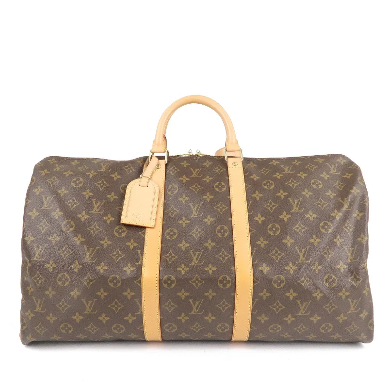 Louis Vuitton bags with a zip - around closure for enhanced securityLouis Vuitton Monogram Keep All 55 Boston Bag Brown M41424