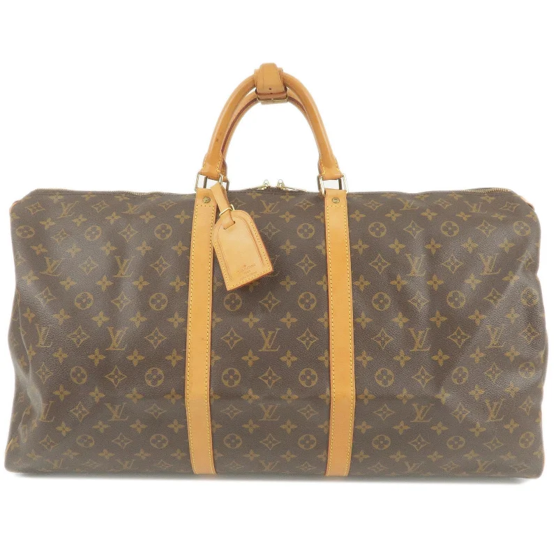 Louis Vuitton crossbody bags with a woven leather strap for textureLouis Vuitton Monogram Keep All 60 Boston Bag M41422