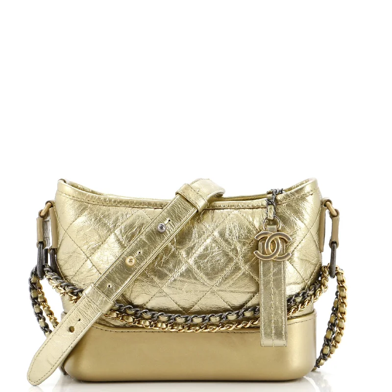 Gabrielle Hobo Quilted Metallic Aged Calfskin Small