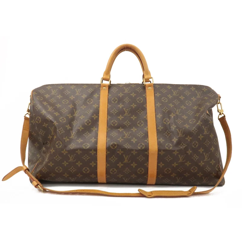 Louis Vuitton crossbody bags with a woven leather strap for textureLouis Vuitton Monogram Keep All Bandouliere 60 Boston Bag M41412