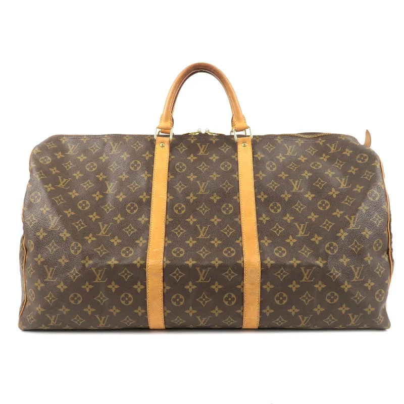 Louis Vuitton bags with a magnetic snap closure for easy accessLouis Vuitton Monogram Keep All 60 Boston Bag M41422