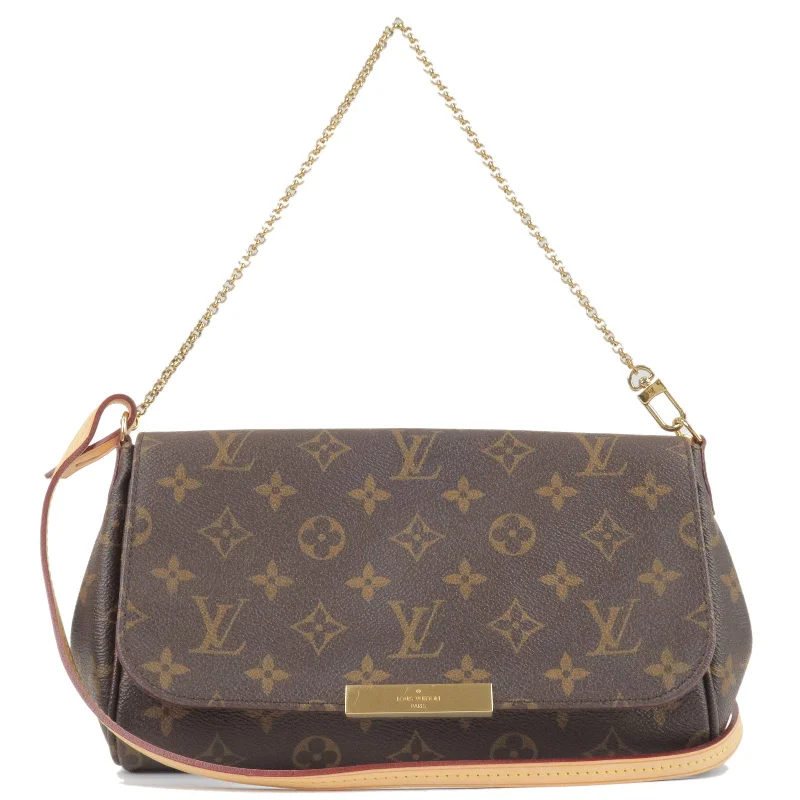 Louis Vuitton bags with a magnetic snap closure for easy accessLouis Vuitton Monogram Favorite MM 2Way Shoulder Bag M40718