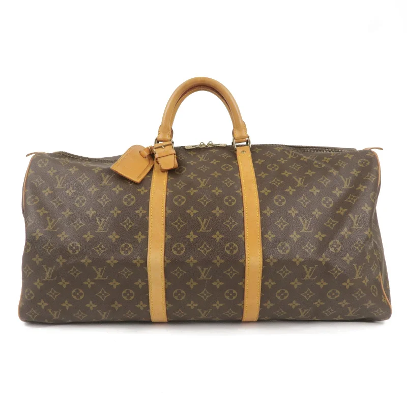 Louis Vuitton bags with a detachable mobile phone holder for convenienceLouis Vuitton Monogram Keep All 60 Boston Bag Brown M41422