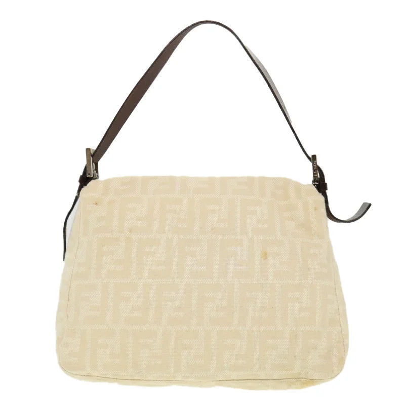 Fendi tote bags with a thermal - insulated pocket for keeping drinks hot or coldFENDI Zucca Canvas Mamma Baguette Shoulder Bag Cream 2119 26325 009  38788