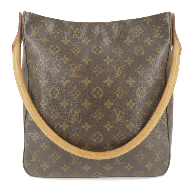 Louis Vuitton handbags with a patent - leather finish for a shiny lookLouis Vuitton Monogram Looping GM Shoulder Bag Hand Bag M51145