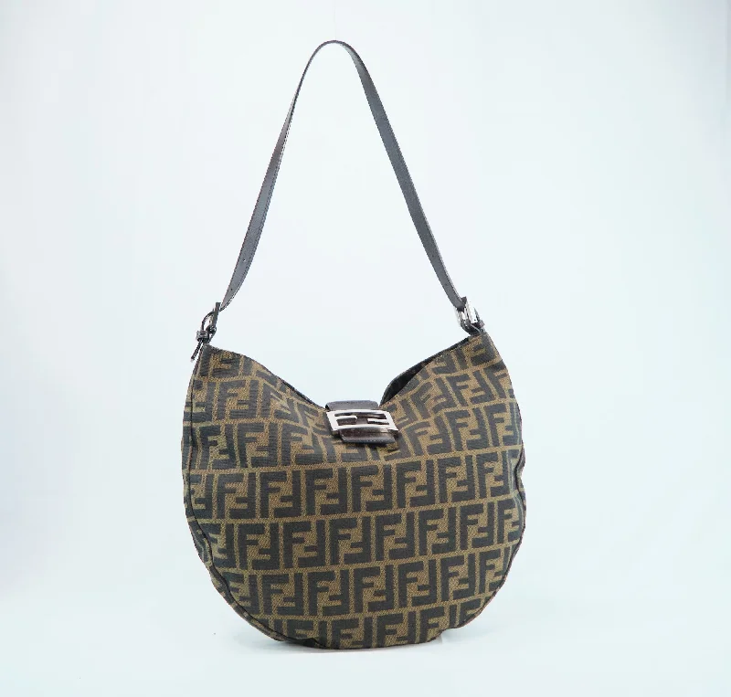 Fendi crossbody bags with a detachable ID holder for easy identificationFendi Zucca Canvas Hobo Bag - '10s