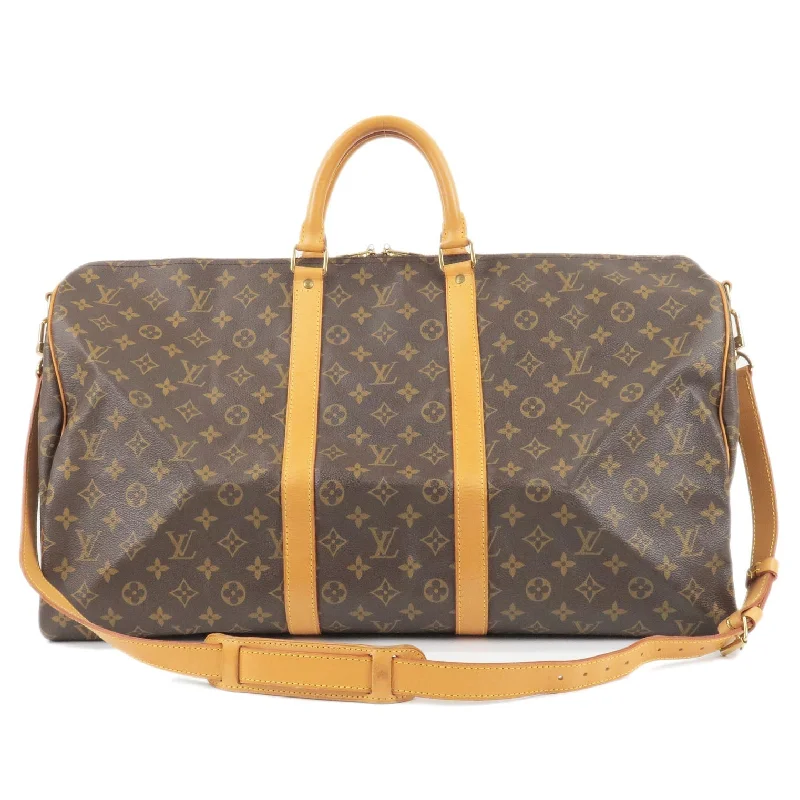 Ladies Louis Vuitton handbags with a detachable coin purse insideLouis Vuitton Monogram Keep All Bandouliere 55 Boston Bag M41414