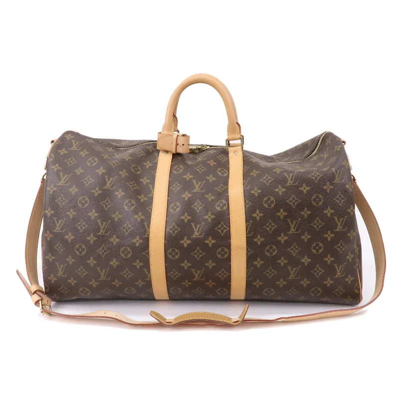 Louis Vuitton Petite Malle bags with a hard - shell structure for uniquenessLouis Vuitton Monogram Keep All Bandouliere 55 Boston Bag M41414