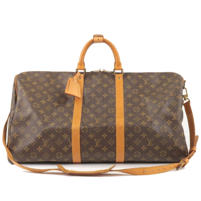 Louis Vuitton bags with a magnetic snap closure for easy accessLouis Vuitton Monogram Keep All Bandouliere 55 Bag M41414