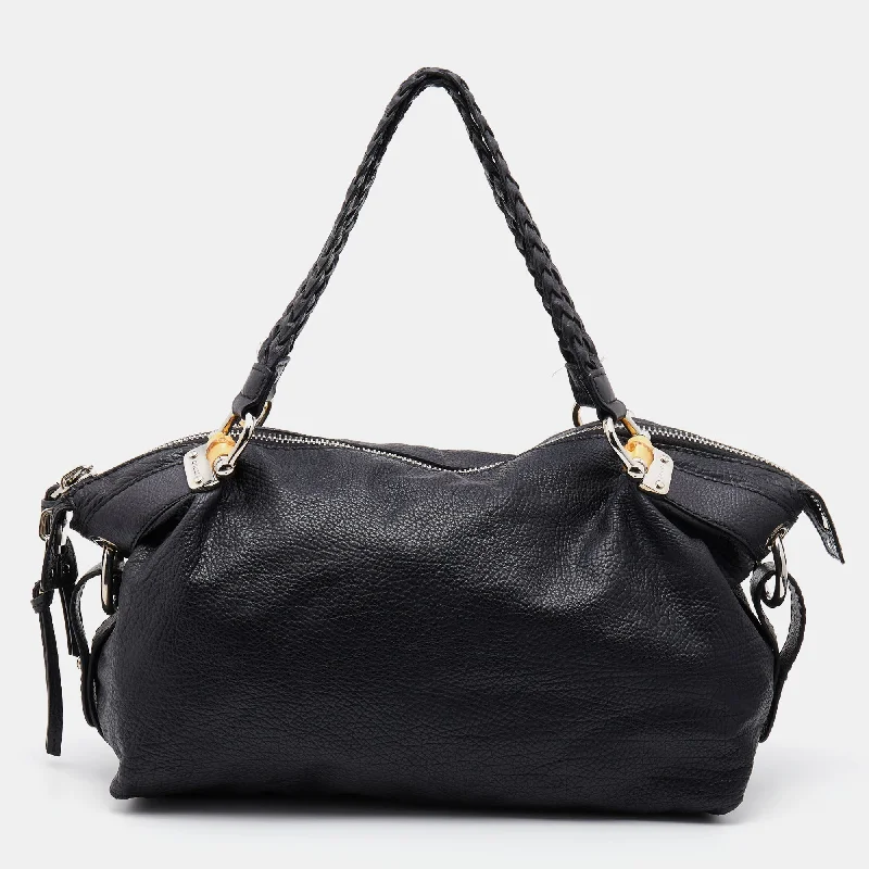 Women Gucci bags with a detachable mobile phone holderWomen Gucci bags with a detachable mobile phone holderGucci Black Leather Braided Handle Satchel