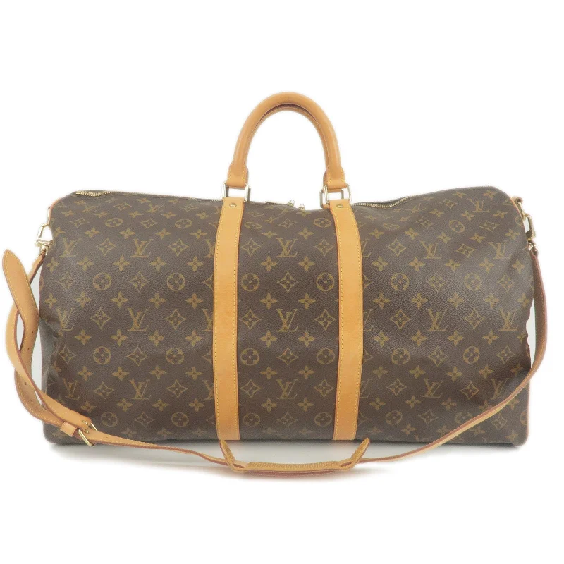 Louis Vuitton bags with a detachable mirror inside for on - the - go touch - upsLouis Vuitton Monogram Keep All Bandouliere 55 Bag M41414