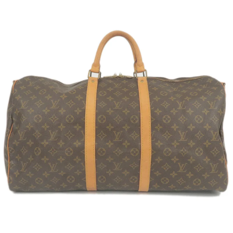 Louis Vuitton backpacks with a padded back panel for comfort during long - wearLouis Vuitton Monogram Keep All Bandouliere 55 Bag M41414