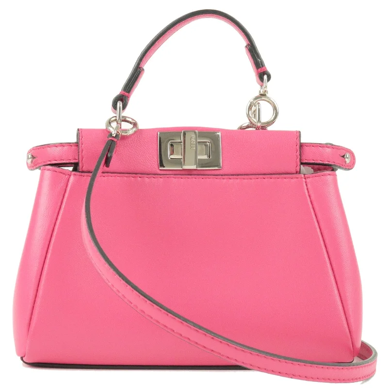 Fendi bags with a Bluetooth - enabled key finder for never losing keys againFENDI Leather Micro Peekaboo 2Way Bag Hand Bag Pink 8M0355