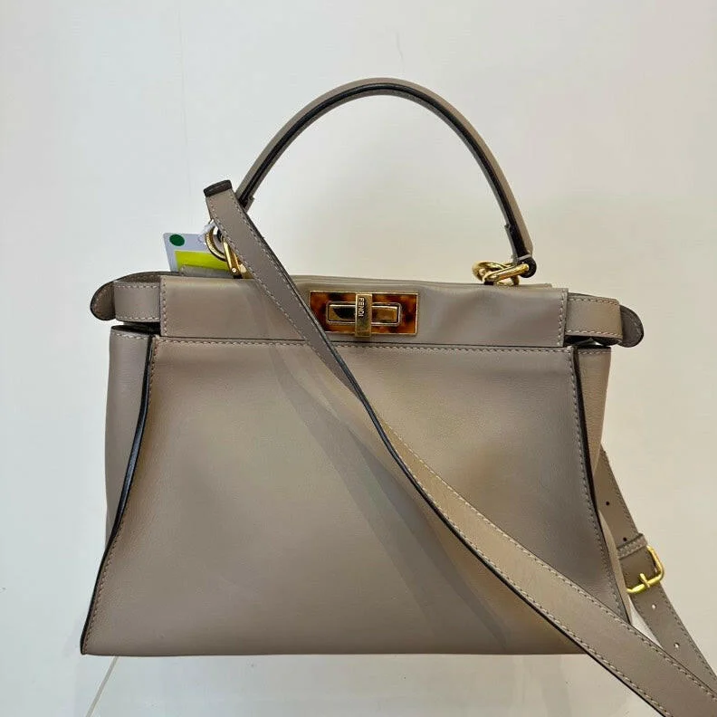 Fendi crossbody bags with a keychain holder for practicality and easy access to keysFendi Leather Peekaboo 2Way Bag