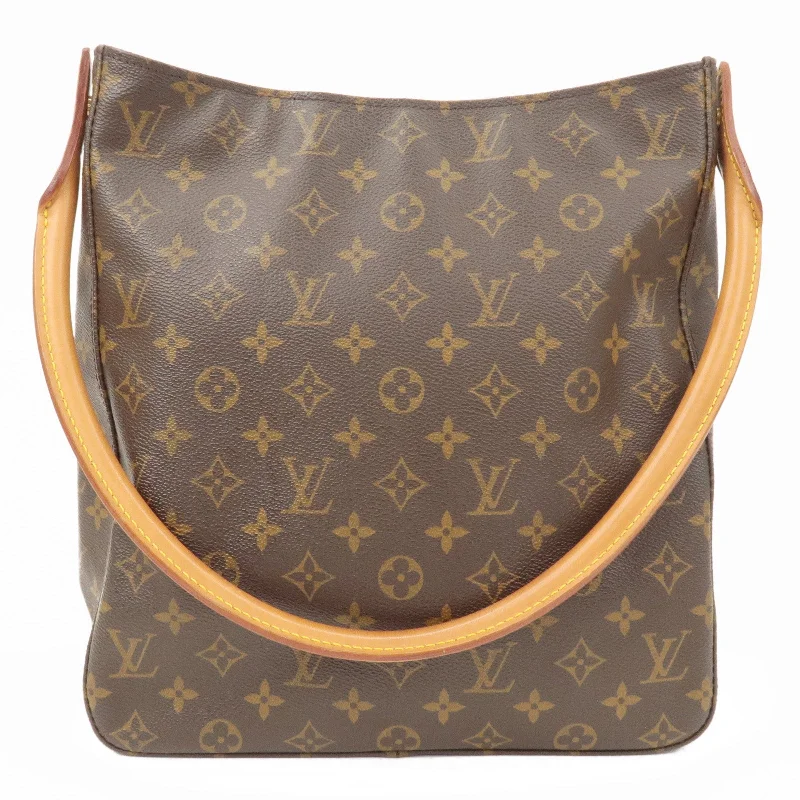 Ladies Louis Vuitton shoulder bags with a magnetic - closure flap for easeLouis Vuitton Monogram Looping GM Shoulder Bag Hand Bag M51145