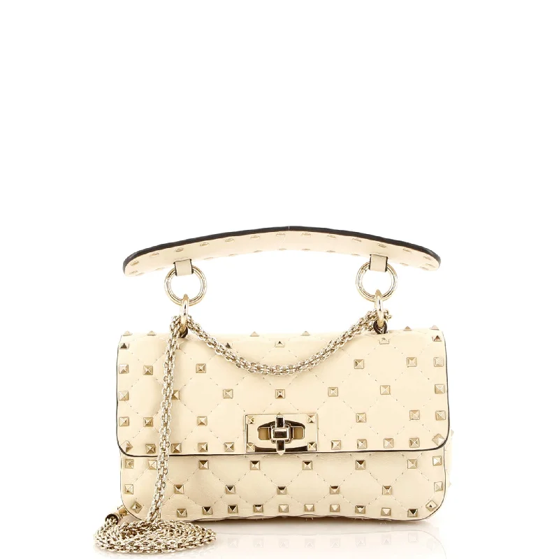 Rockstud Spike Flap Bag Quilted Leather Small