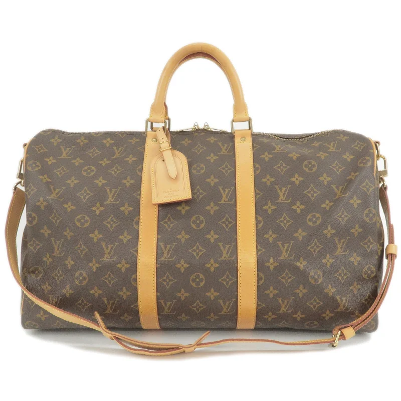 Louis Vuitton handbags with a back - zip pocket for storing valuablesLouis Vuitton Monogram Keep All Bandouliere 50 Bag M41416