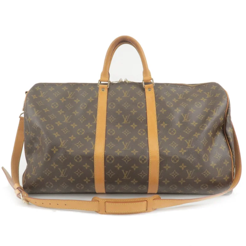 Louis Vuitton Petite Malle bags with a hard - shell structure for uniquenessLouis Vuitton Monogram Keep All Bandouliere 55 Bag M41414