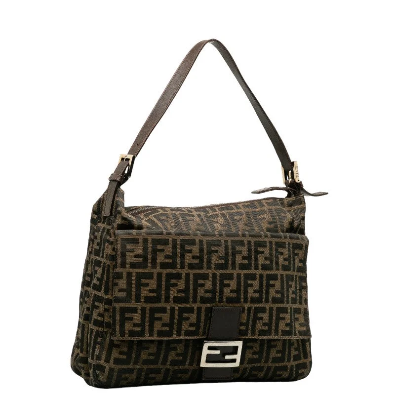 Fendi bags with a detachable mirror inside for quick touch - ups and groomingFendi Brown Zucca Baguette Handbag