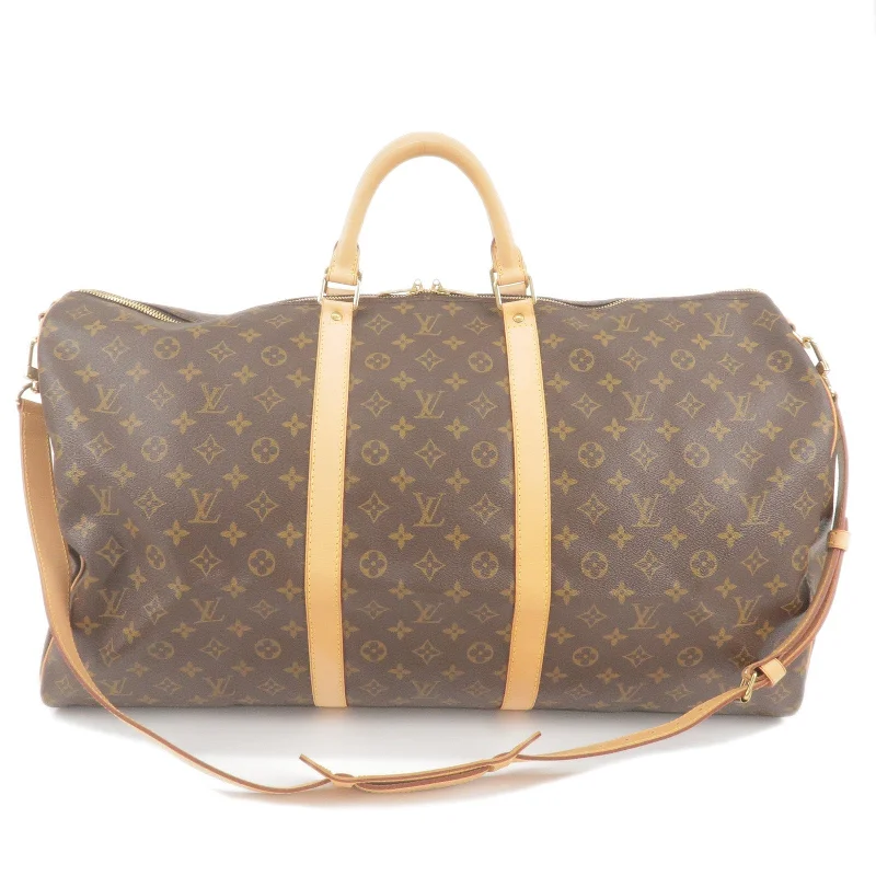 Louis Vuitton bags with a snap - button closure and a decorative charm for styleLouis Vuitton Monogram Keep All Bandouliere 60 Bag M41412