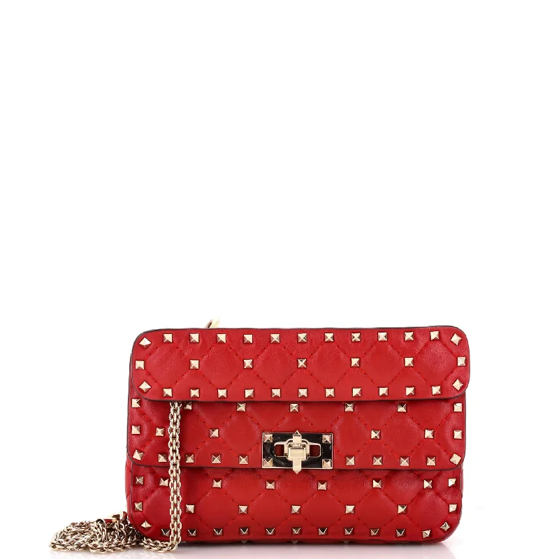 Rockstud Spike Flap Bag Quilted Leather Small