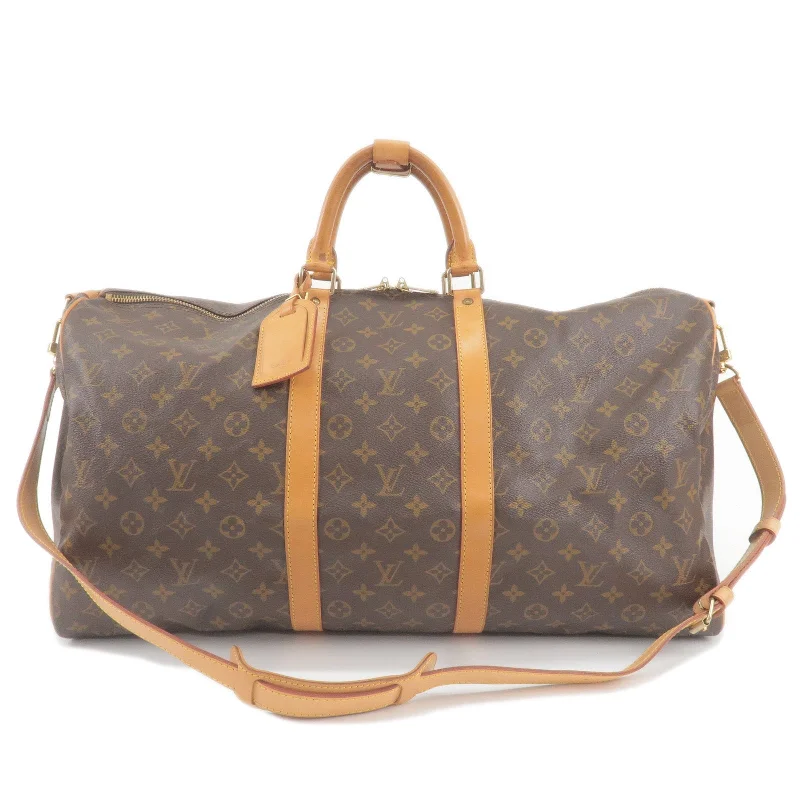 Louis Vuitton tote bags with a spacious interior and multiple pocketsLouis Vuitton Monogram Keep All 55 Bandouliere Boston Bag M41414