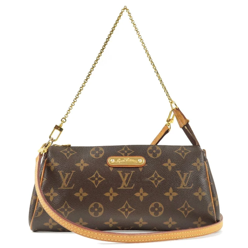 Louis Vuitton bags with a snap - button closure and a decorative charm for styleLouis Vuitton Monogram Eva 2 Way Shoulder Bag Pouch M95567