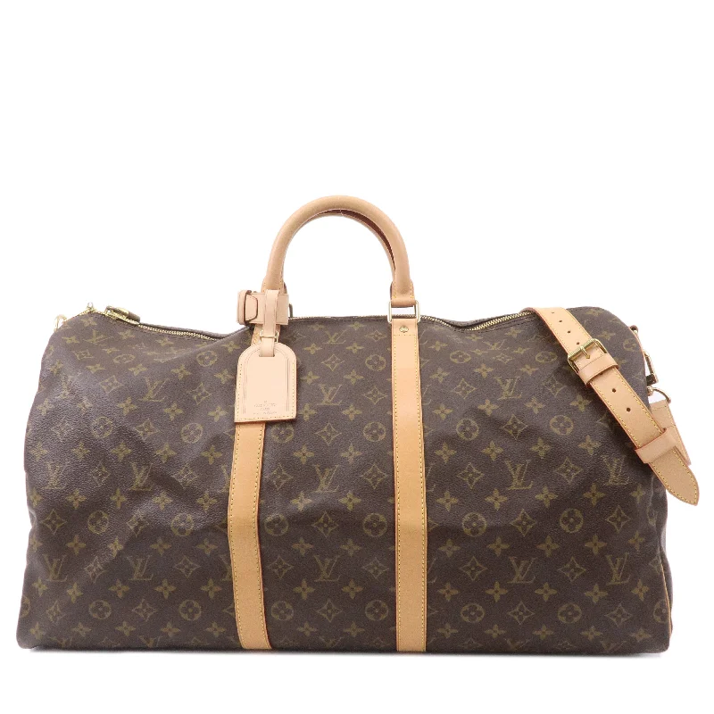 Louis Vuitton tote bags with a double - handle and shoulder - strap optionLouis Vuitton Monogram Keep All 55 Bandouliere Boston Bag M41414