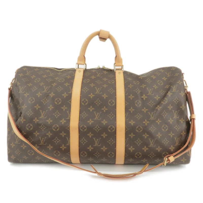 Louis Vuitton bags with a detachable mobile phone holder for convenienceLouis Vuitton Monogram Keep All Bandouliere 55 Bag M41414