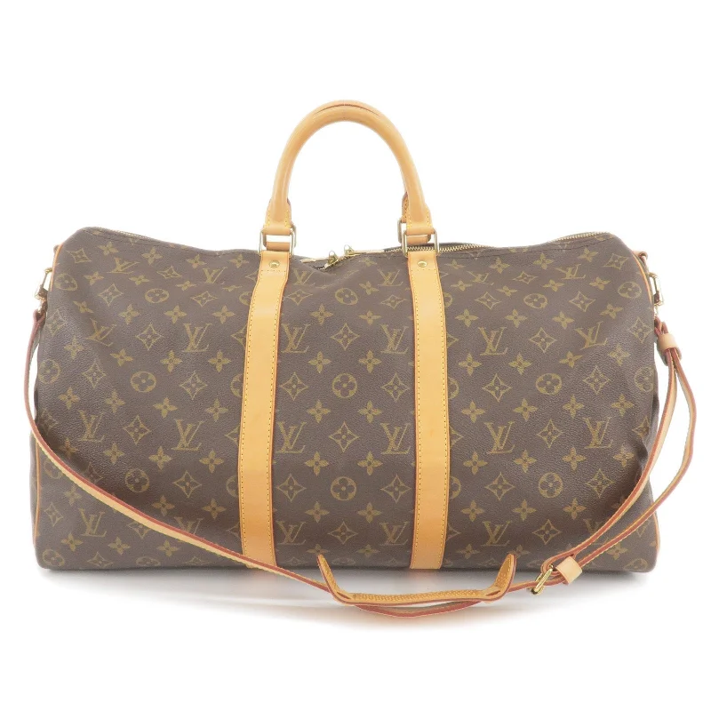 Louis Vuitton handbags with a beaded trim for a touch of glamourLouis Vuitton Monogram Keep All Bandouliere 50 Bag M41416