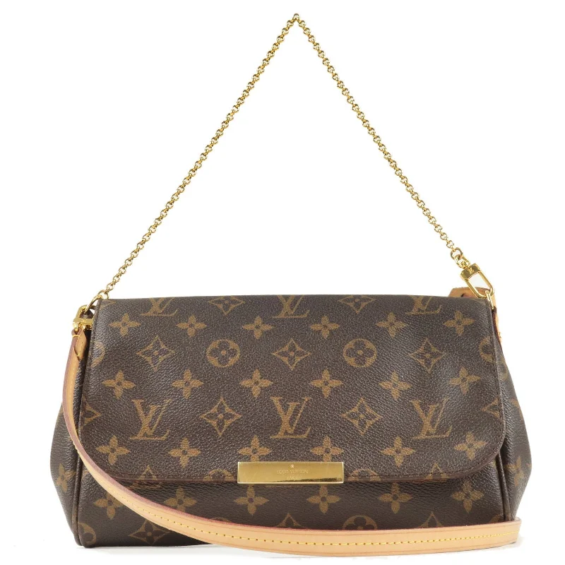 Ladies Louis Vuitton shoulder bags with a single - handle silhouetteLouis Vuitton Monogram Favorite MM 2Way Shoulder Bag M40718