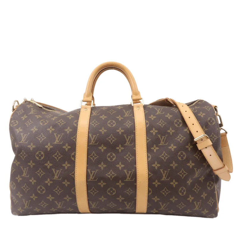 Louis Vuitton tote bags with a water - resistant coating for outdoor useLouis Vuitton Monogram Keep All Bandoulier 50 Boston Bag M41416