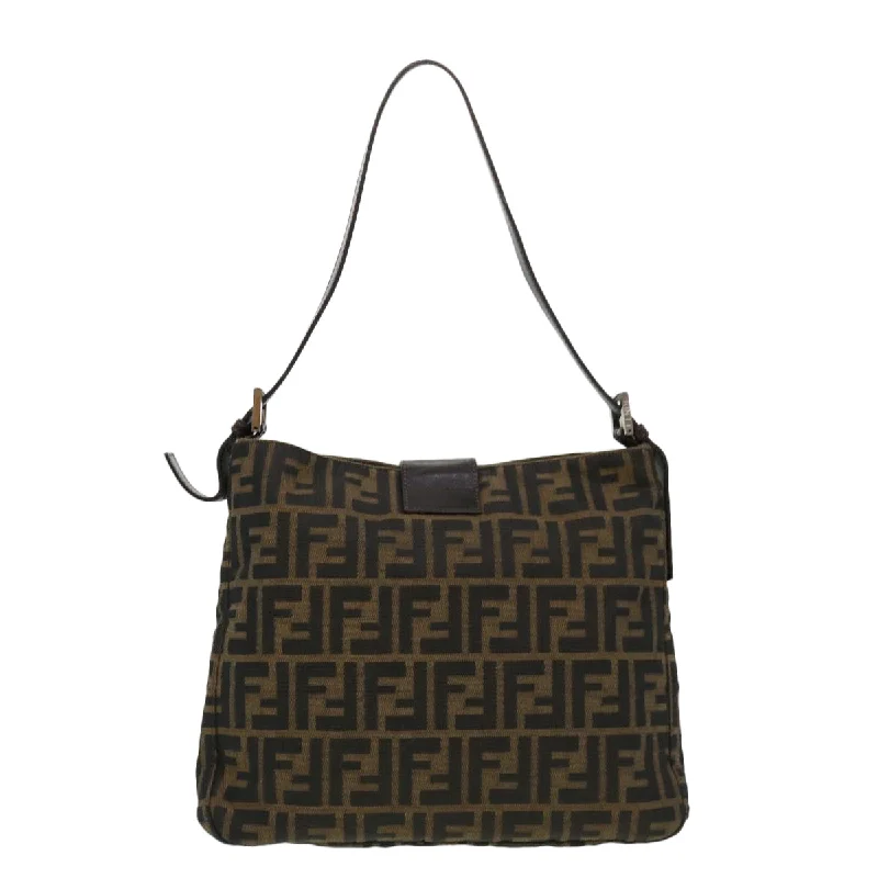 Fendi By The Way bags with a large capacity and a drawstring closureFENDI Zucca Canvas Mamma Baguette Shoulder Bag Brown 2258 26727 009 Auth am4024