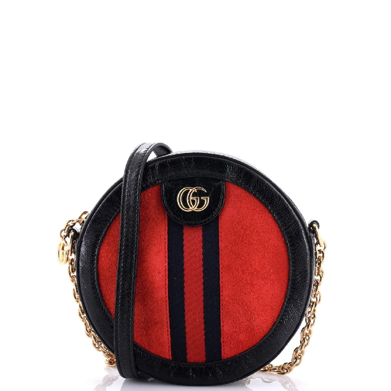 Ophidia Round Shoulder Bag Suede Mini