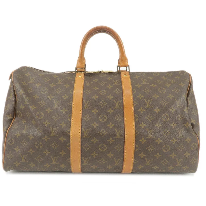 Louis Vuitton Alma bags with a monogram - embossed leather surfaceLouis Vuitton Monogram Keep All 50 Boston Bag Old Style M41426