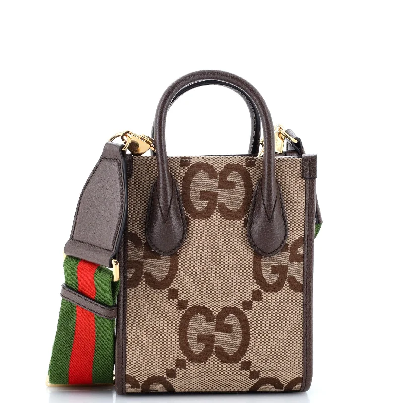 Vertical Tote Jumbo GG Canvas Mini