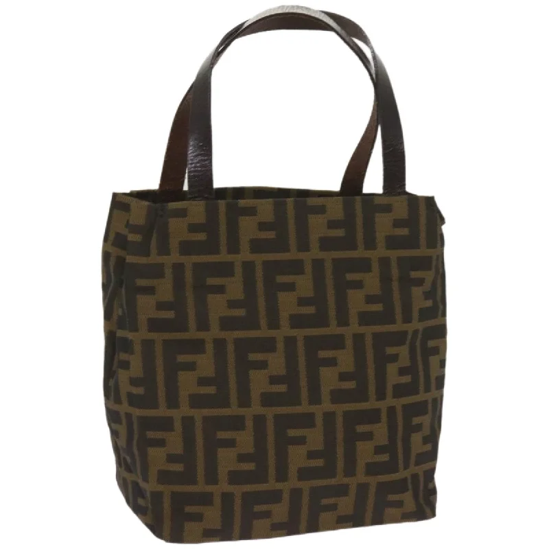 Fendi backpacks with a padded back panel for comfort during long - distance travelFENDI Zucca Canvas Hand Bag Black Brown  ep3284